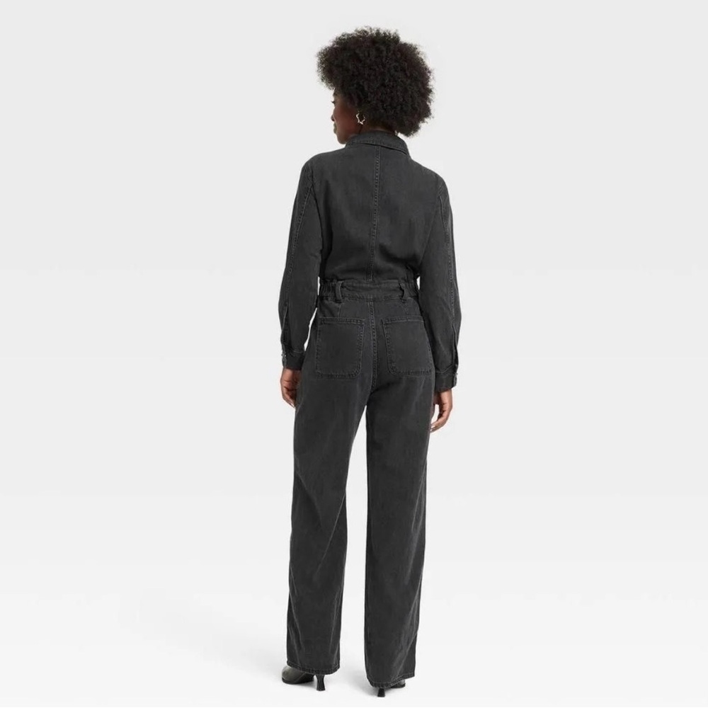 Universal Thread Washed Black Denim Jumpsuit - image 2